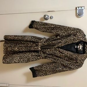 Leopard print rain coat